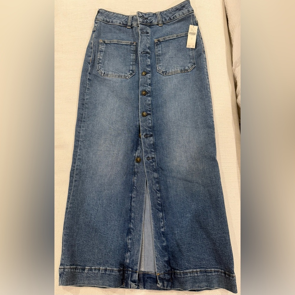 Pilcro Blue Denim Maxi Skirt